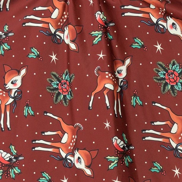 Sourpuss Deer Me Reindeer Christmas Holiday Skirt - Picture 5 of 12